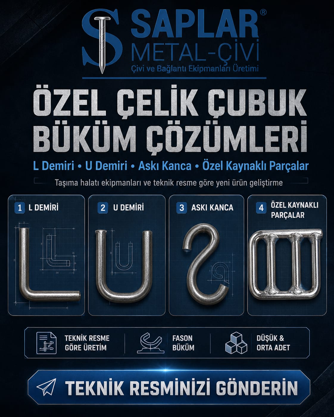 Özel metal komponent ve tamamlayıcı üretim operasyonları