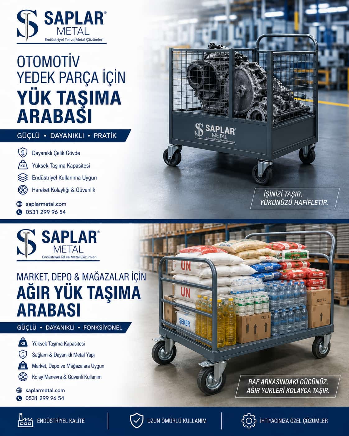 Birden fazla metal üretim operasyonu içeren taşıma arabası projesi